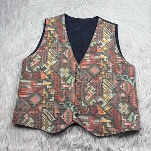 Vintage Winner Adult OS M Boho Tapestry Vest Waist Coat Artsy 90's